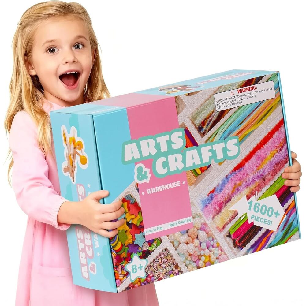 Wowood Arts and Crafts Kit for Kids - Over 1600 Pieces of DIY Craft Supplies!